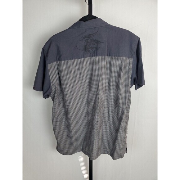 Bugle Boy Shirt Mens Large Bluish Gray Vintage Check Plaid Button Up - Picture 3 of 5